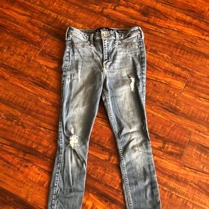 Light blue ripped skinny jeans